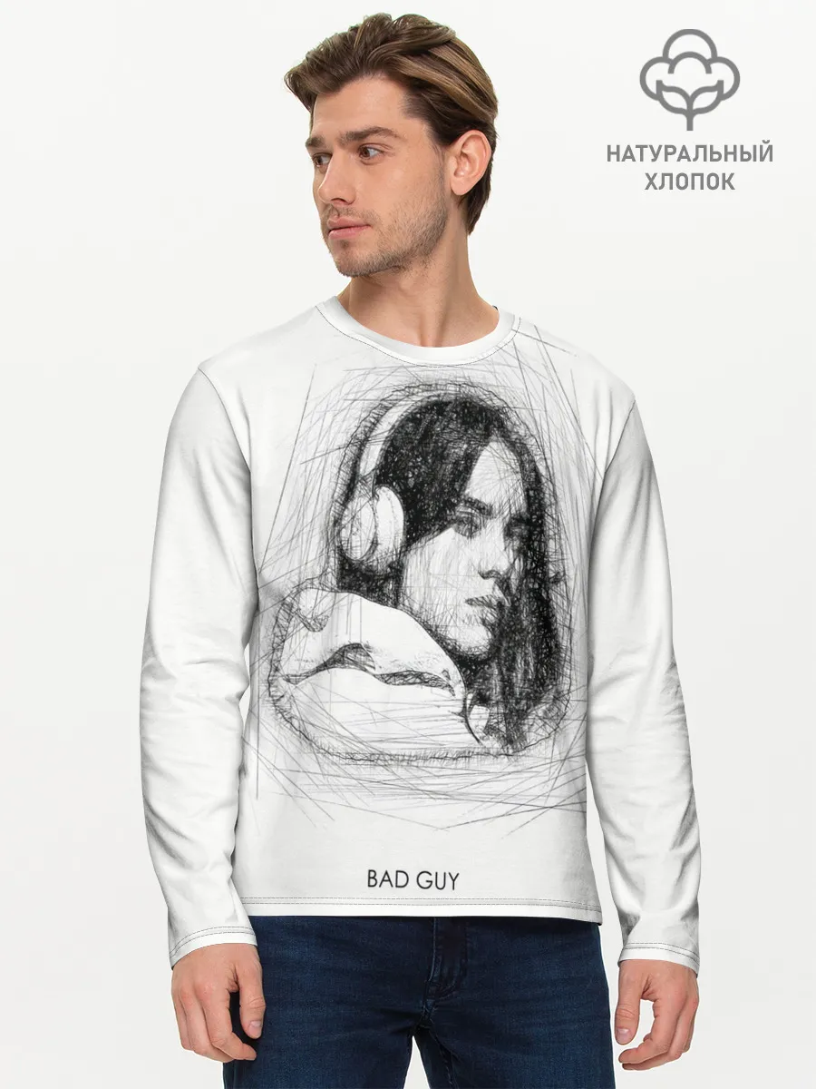 Мужской лонгслив базовый / Billie Eilish