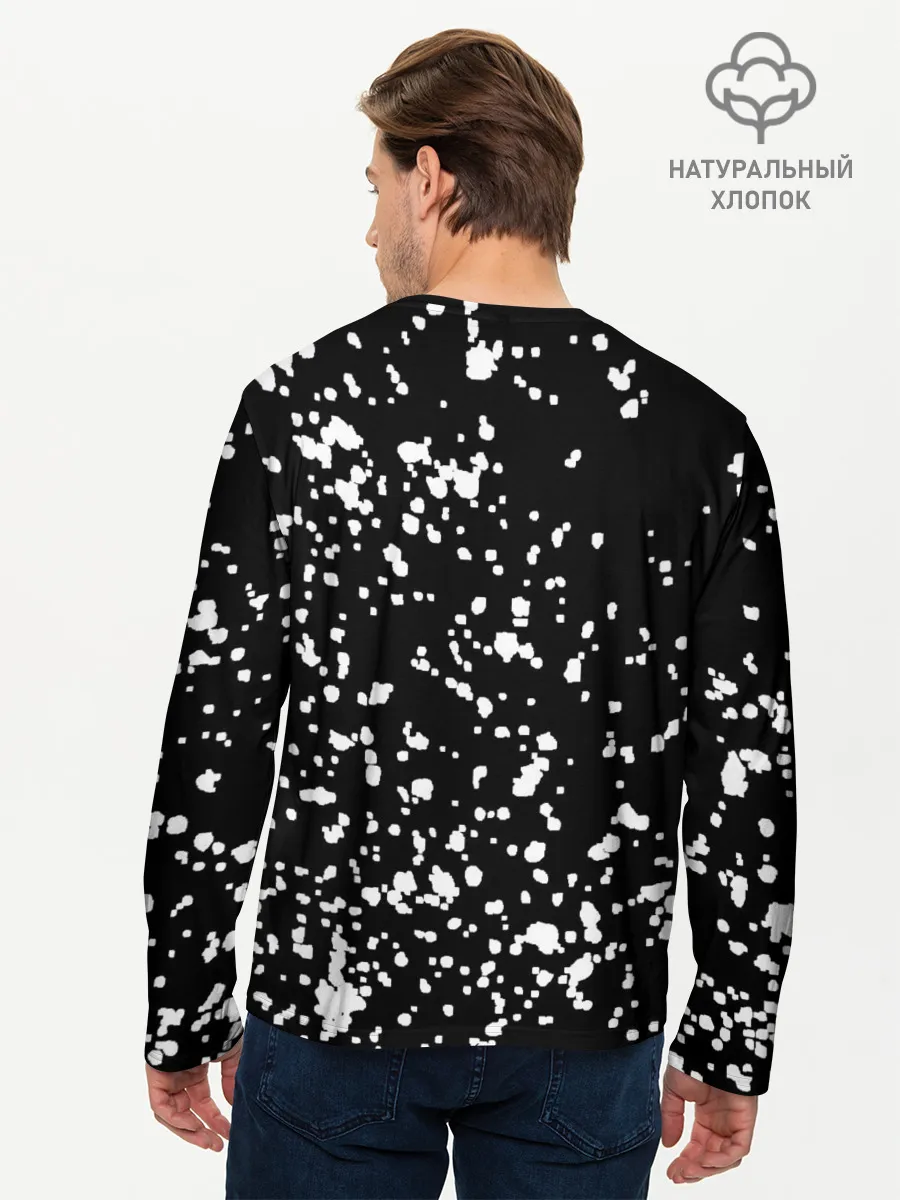 Мужской лонгслив базовый / Каллиграфия на чёрном фоне