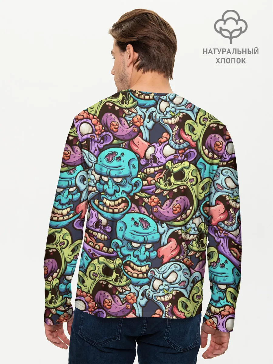 Мужской лонгслив базовый / Зомби Паттерн