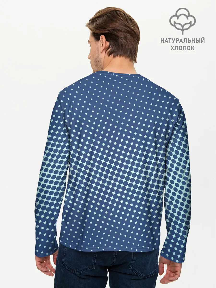 Мужской лонгслив базовый / Хаотичный горошек