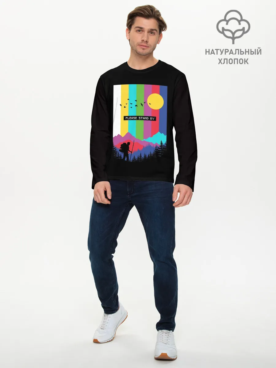 Мужской лонгслив базовый / ПОЖАЛУЙСТА, ПОДОЖДИТЕ