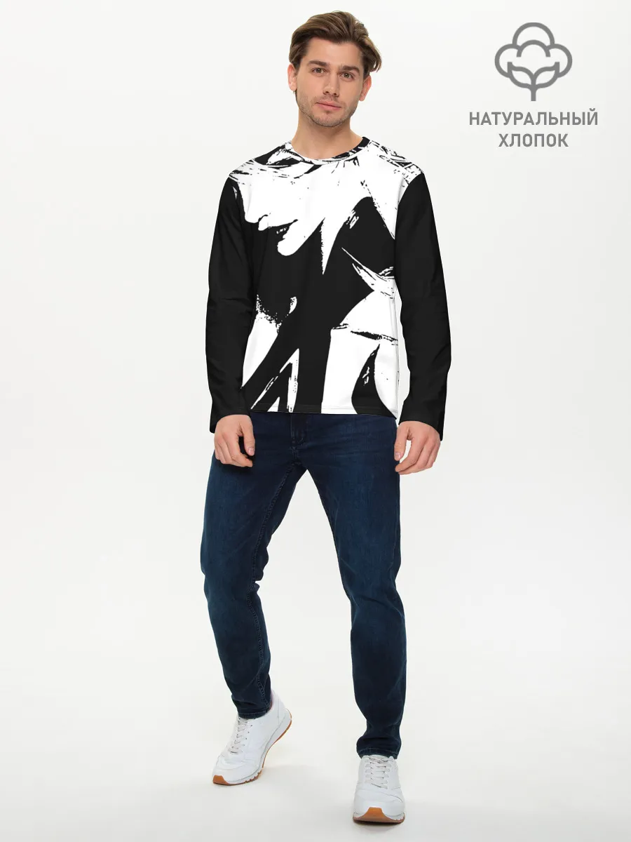 Мужской лонгслив базовый / Темная космическая Люкс