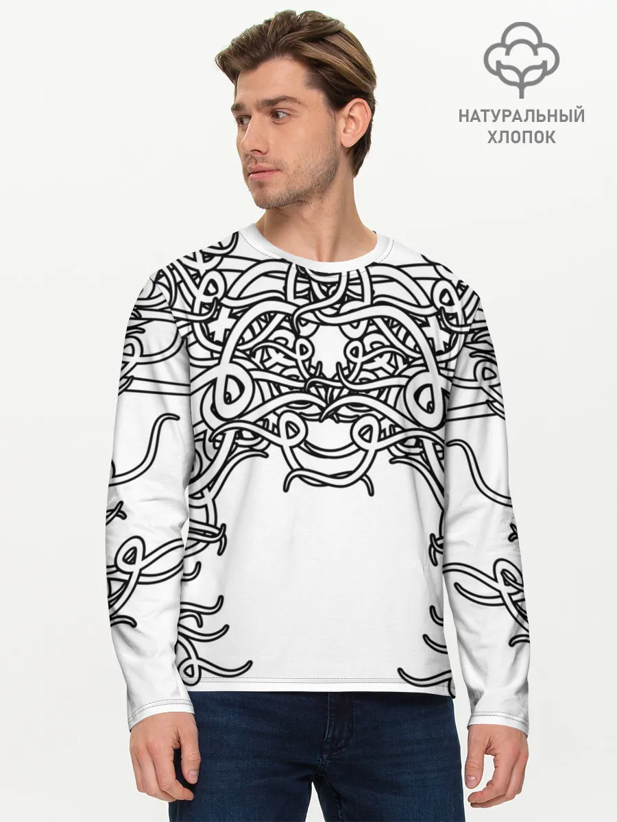 Мужской лонгслив базовый / Фэнтези мотылёк