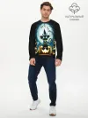 Мужской лонгслив базовый / Хэллоуин Кот