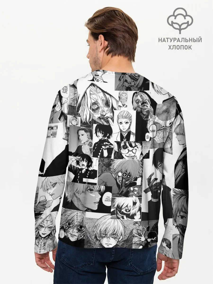 Мужской лонгслив базовый / Токийский гуль