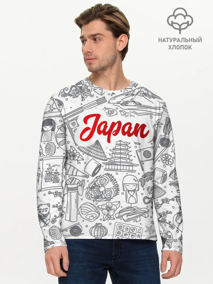 Мужской лонгслив базовый / Япония | Страна Восходящего Солнца