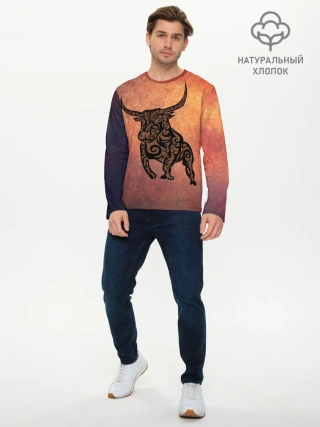 Мужской лонгслив базовый / Символ года 2021 Бык