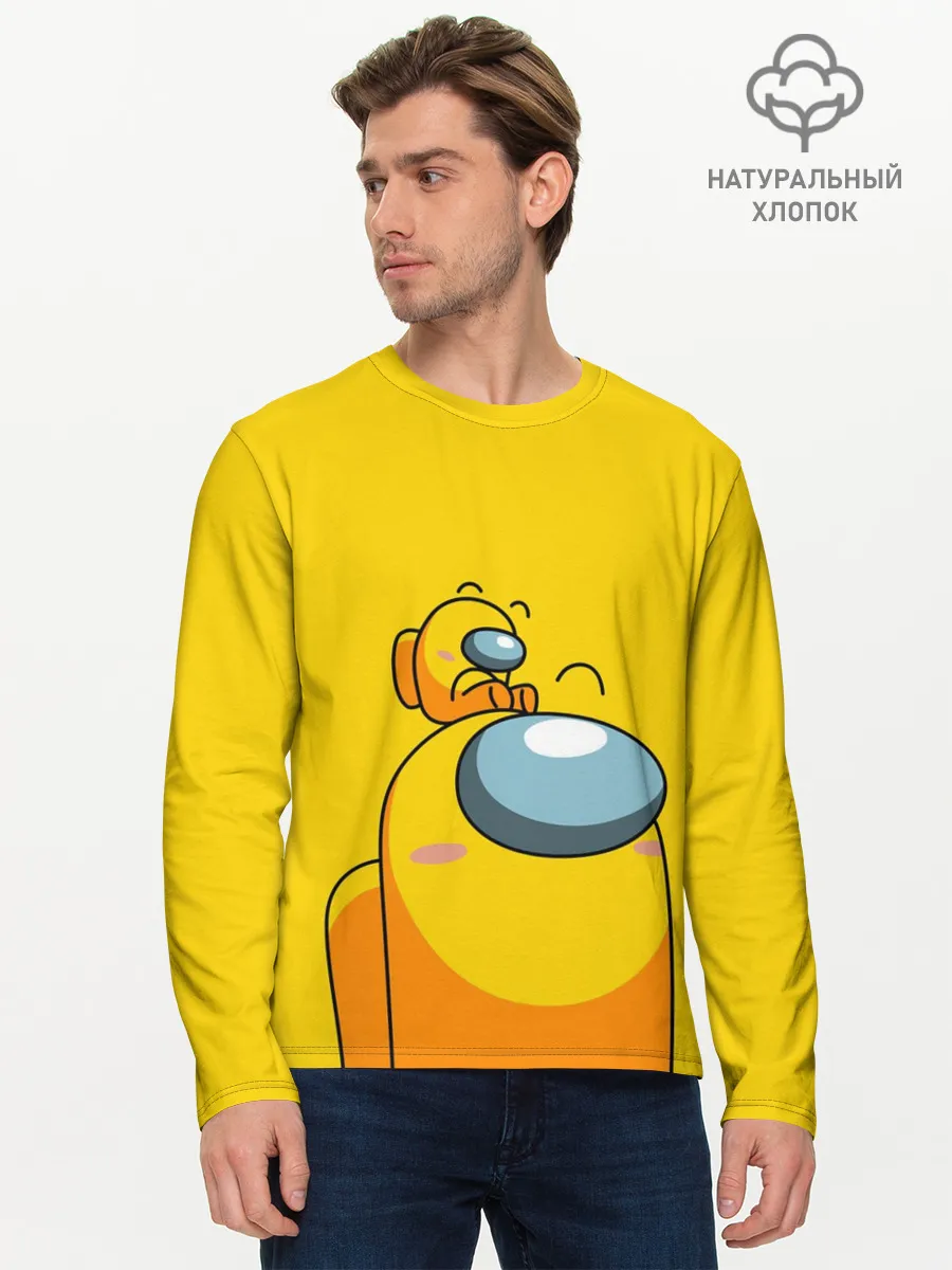 Мужской лонгслив базовый / AMONG US YELLOW