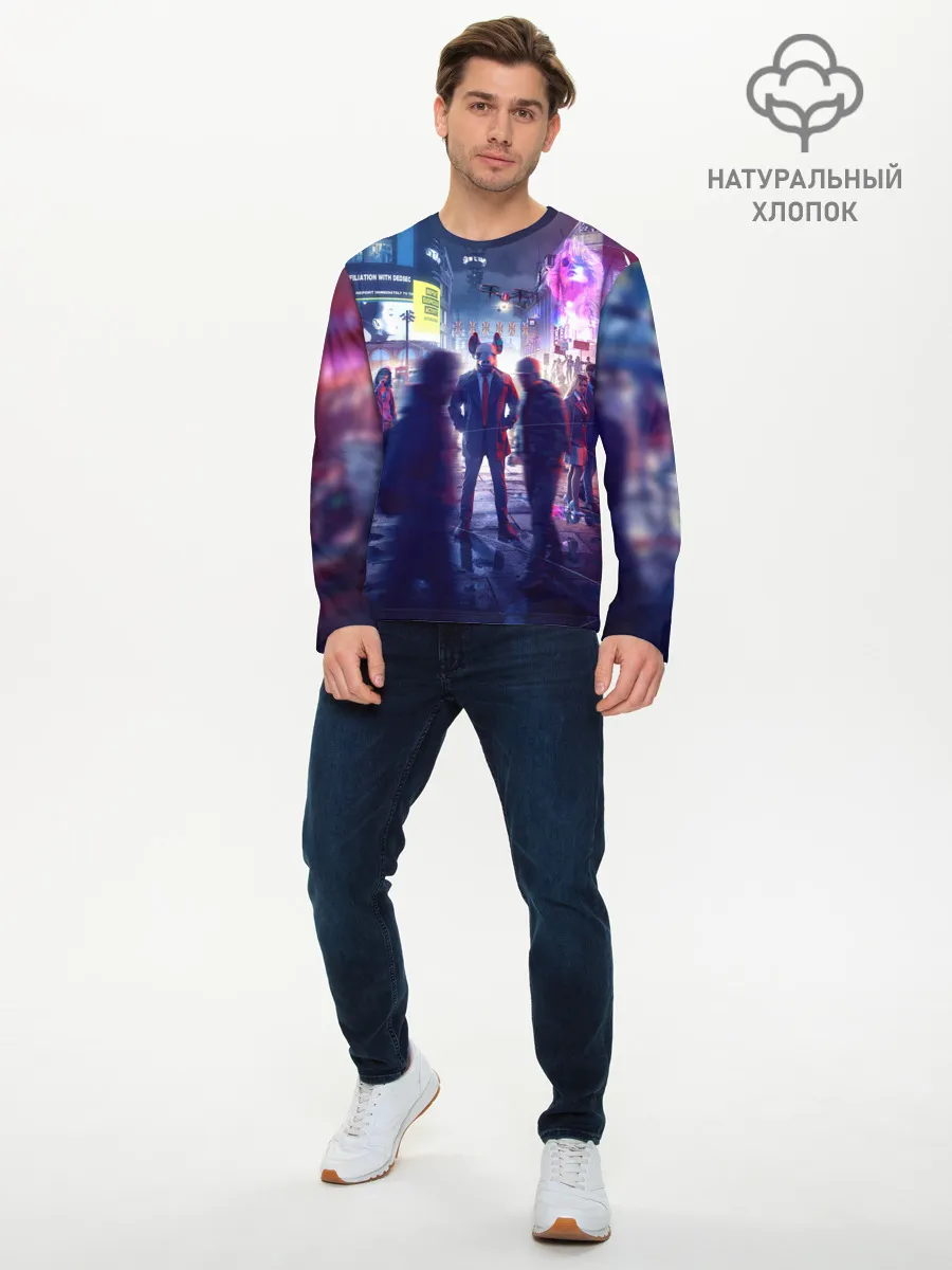 Мужской лонгслив базовый / Маска Watch dogs