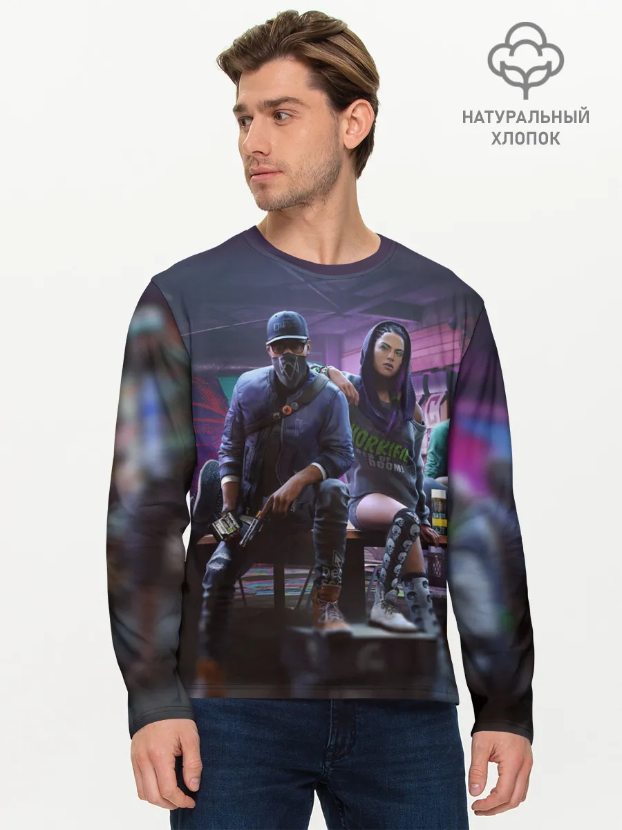Мужской лонгслив базовый / Watch dogs