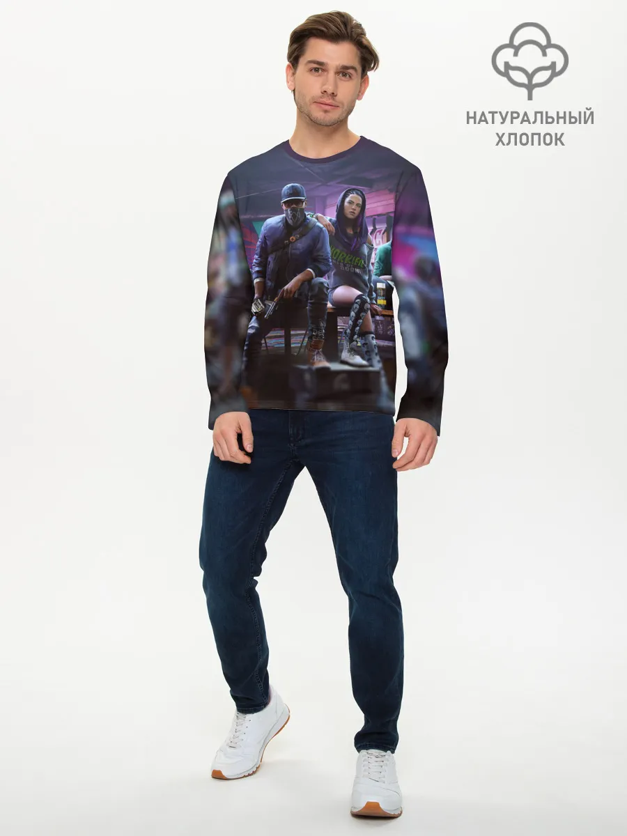 Мужской лонгслив базовый / Watch dogs