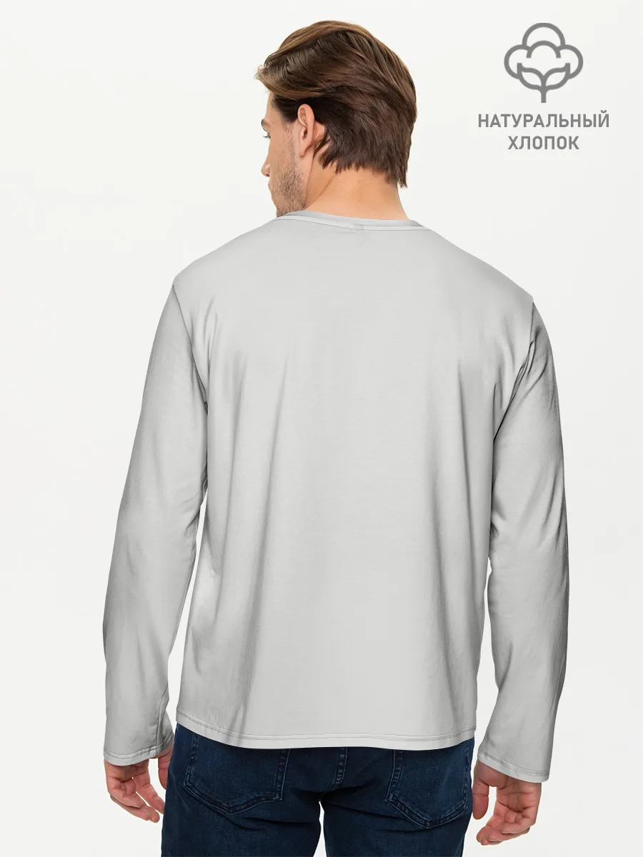 Мужской лонгслив базовый / Серьёзная Панда