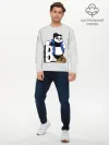 Мужской лонгслив базовый / Серьёзная Панда