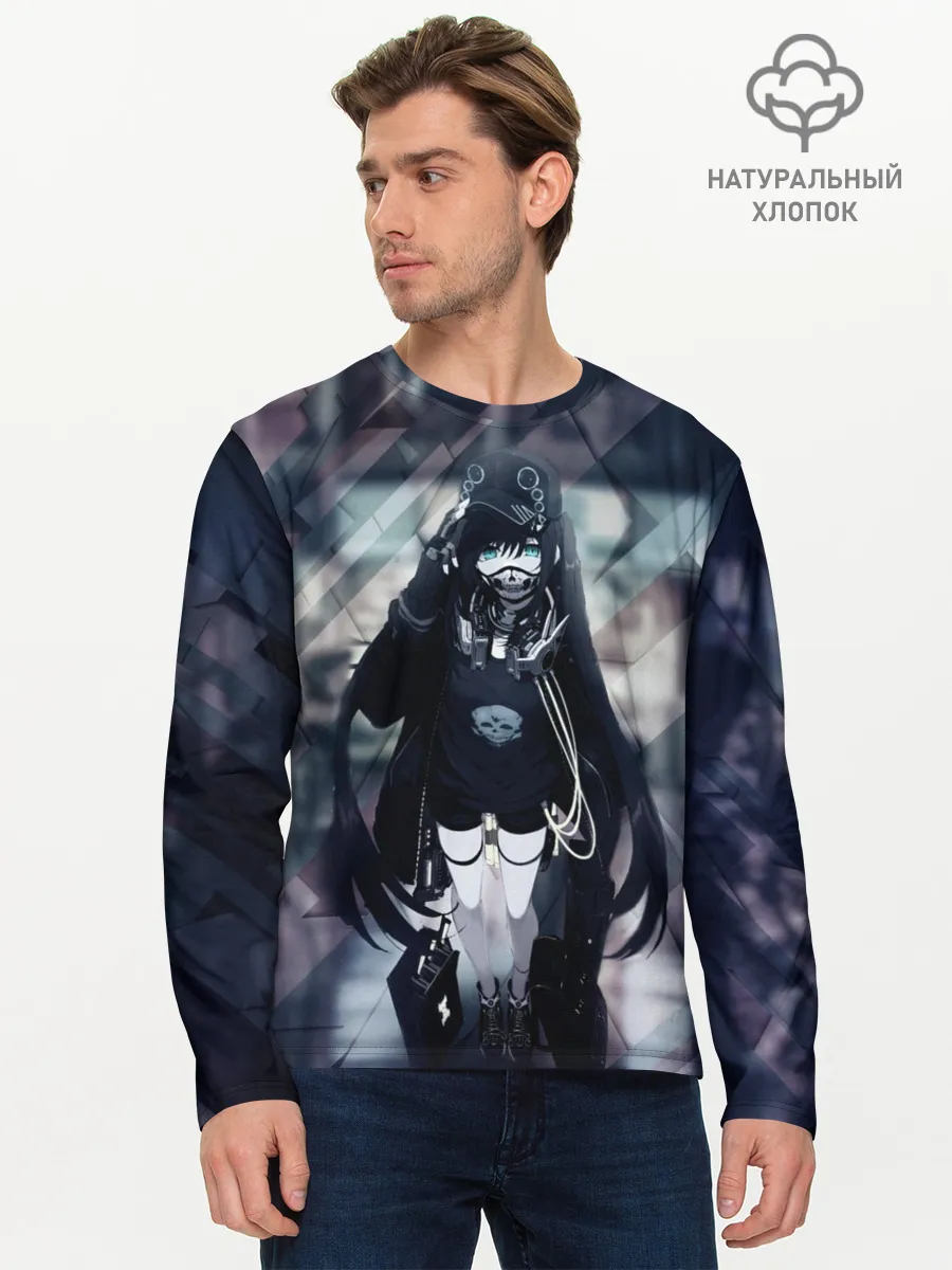 Мужской лонгслив базовый / Anime Cyber