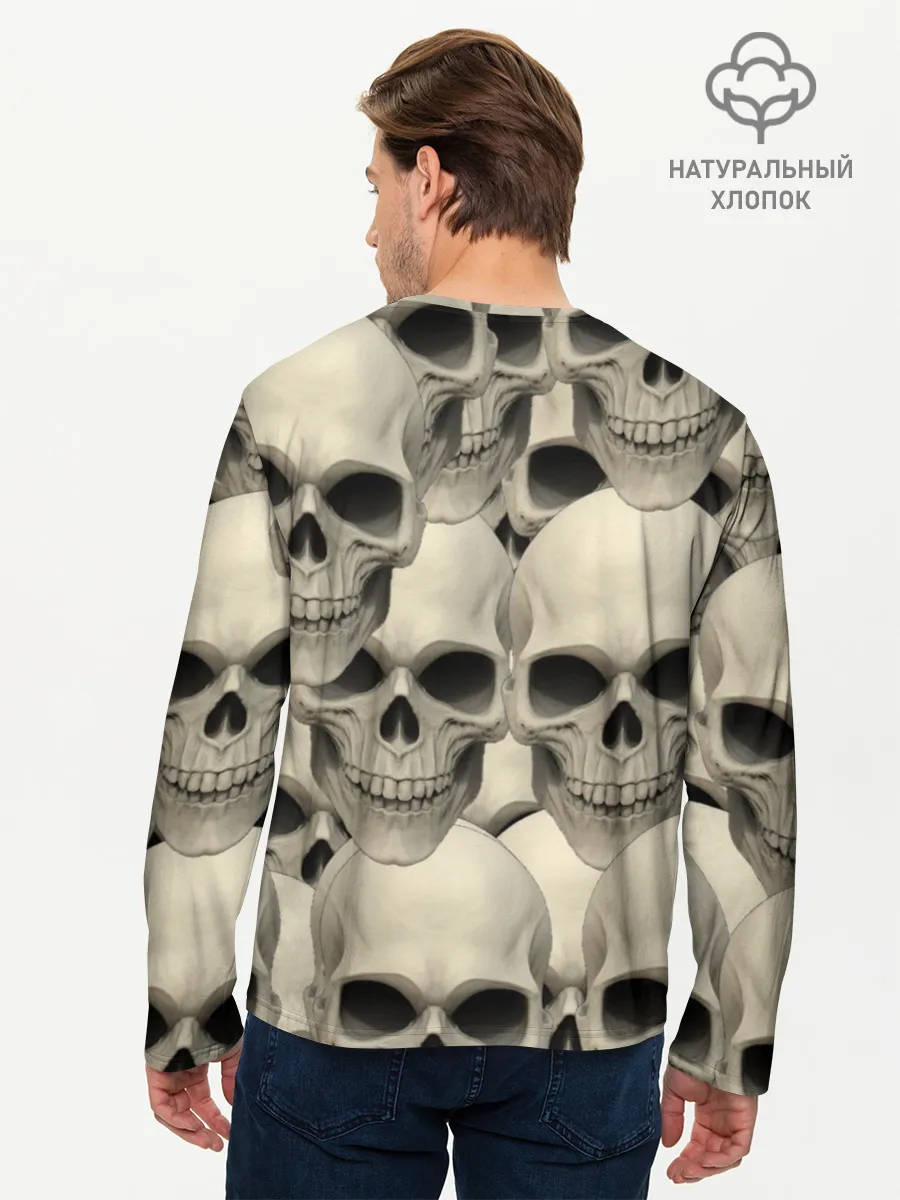 Мужской лонгслив базовый / Черепа