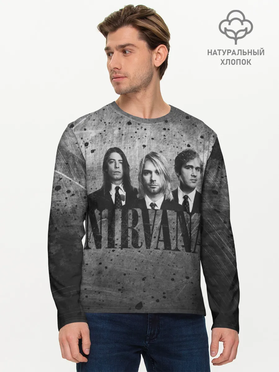 Мужской лонгслив базовый / Нирвана