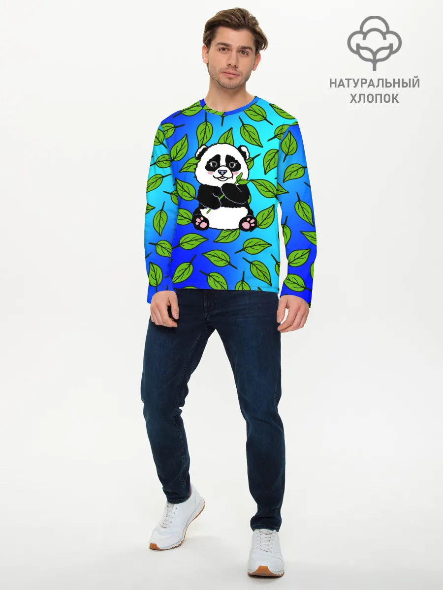 Мужской лонгслив базовый / Панда