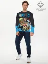 Мужской лонгслив базовый / One Piece синий всплеск