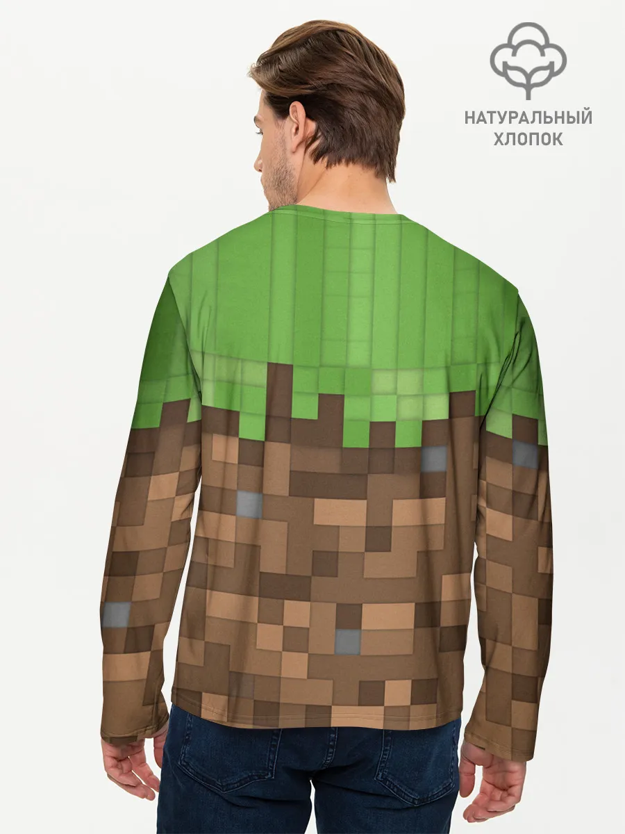 Мужской лонгслив базовый / MineCraft | Крипер