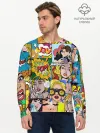 Мужской лонгслив базовый / Pop Art