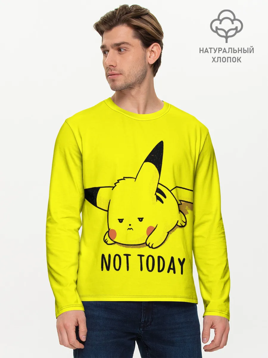 Мужской лонгслив базовый / Пикачу лень