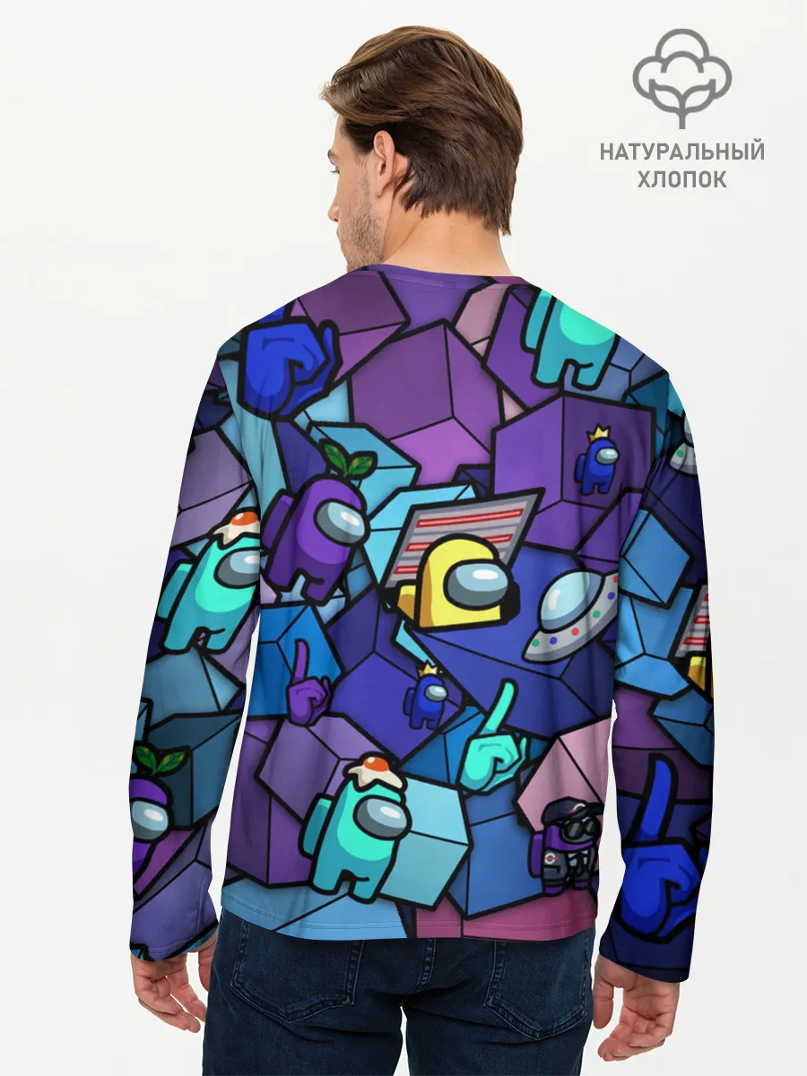 Мужской лонгслив базовый / Among Us кубики