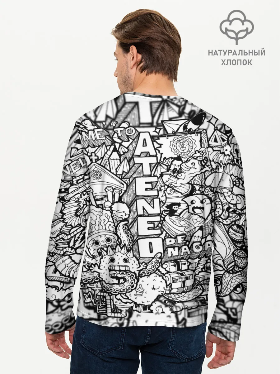 Мужской лонгслив базовый / Doodle граффити