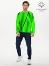 Мужской лонгслив базовый / Зеленый неон