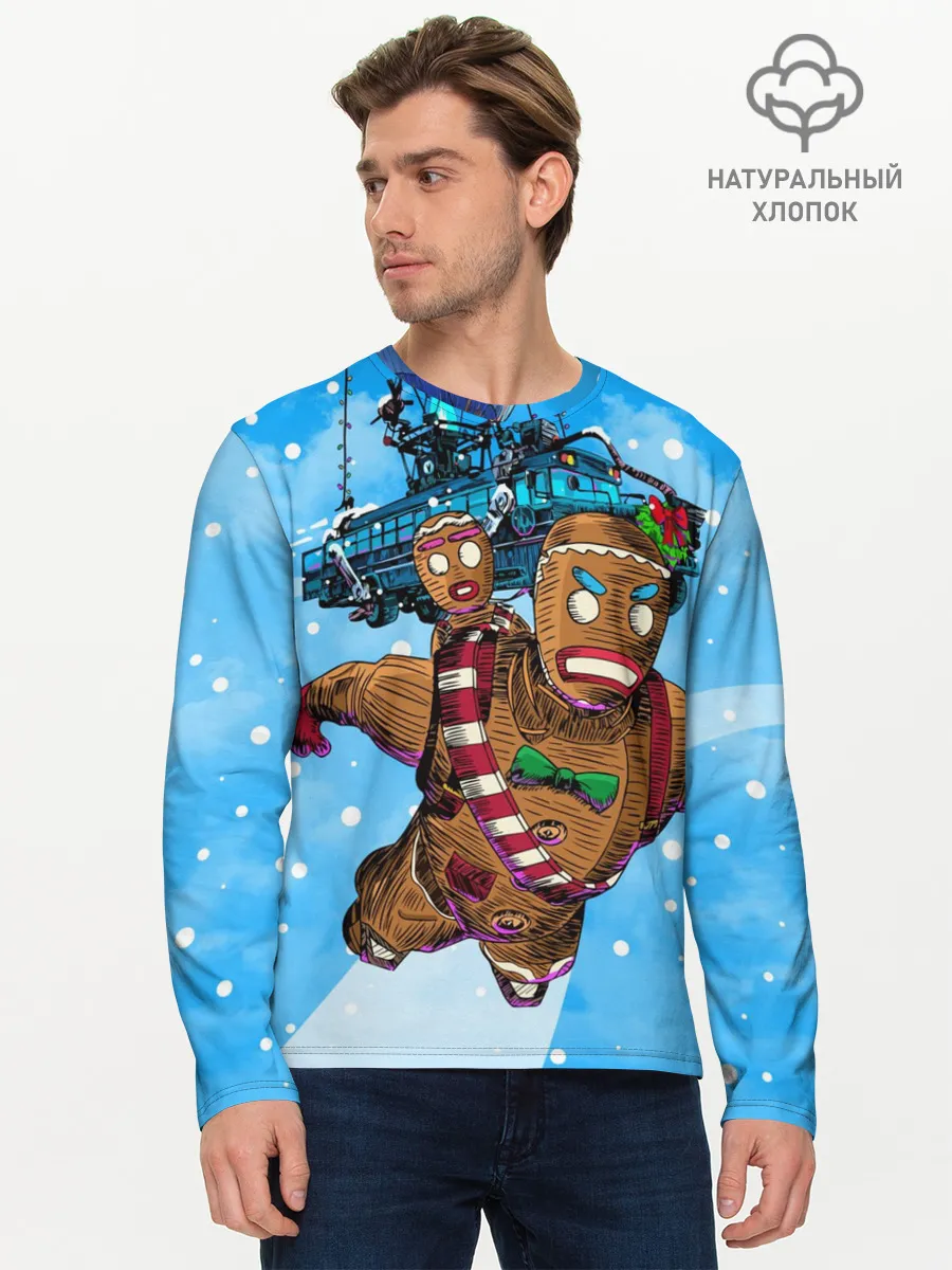 Мужской лонгслив базовый / Пряничный человек