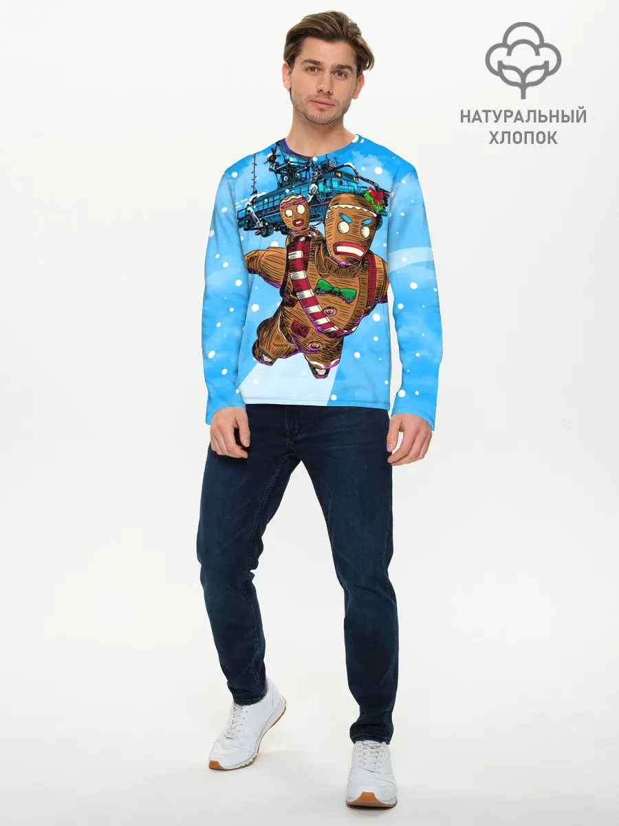 Мужской лонгслив базовый / Пряничный человек