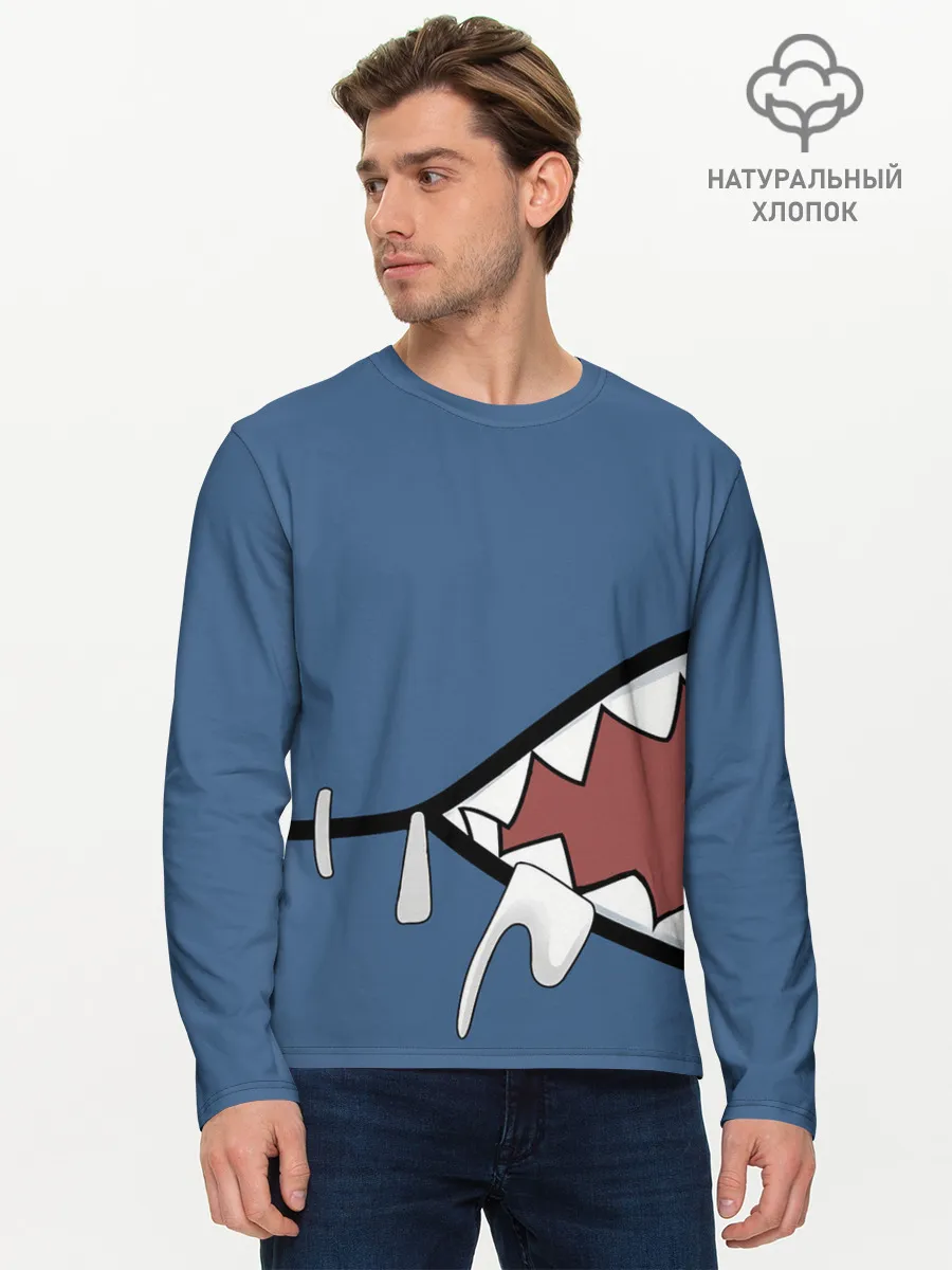 Мужской лонгслив базовый / Акула gawr gura