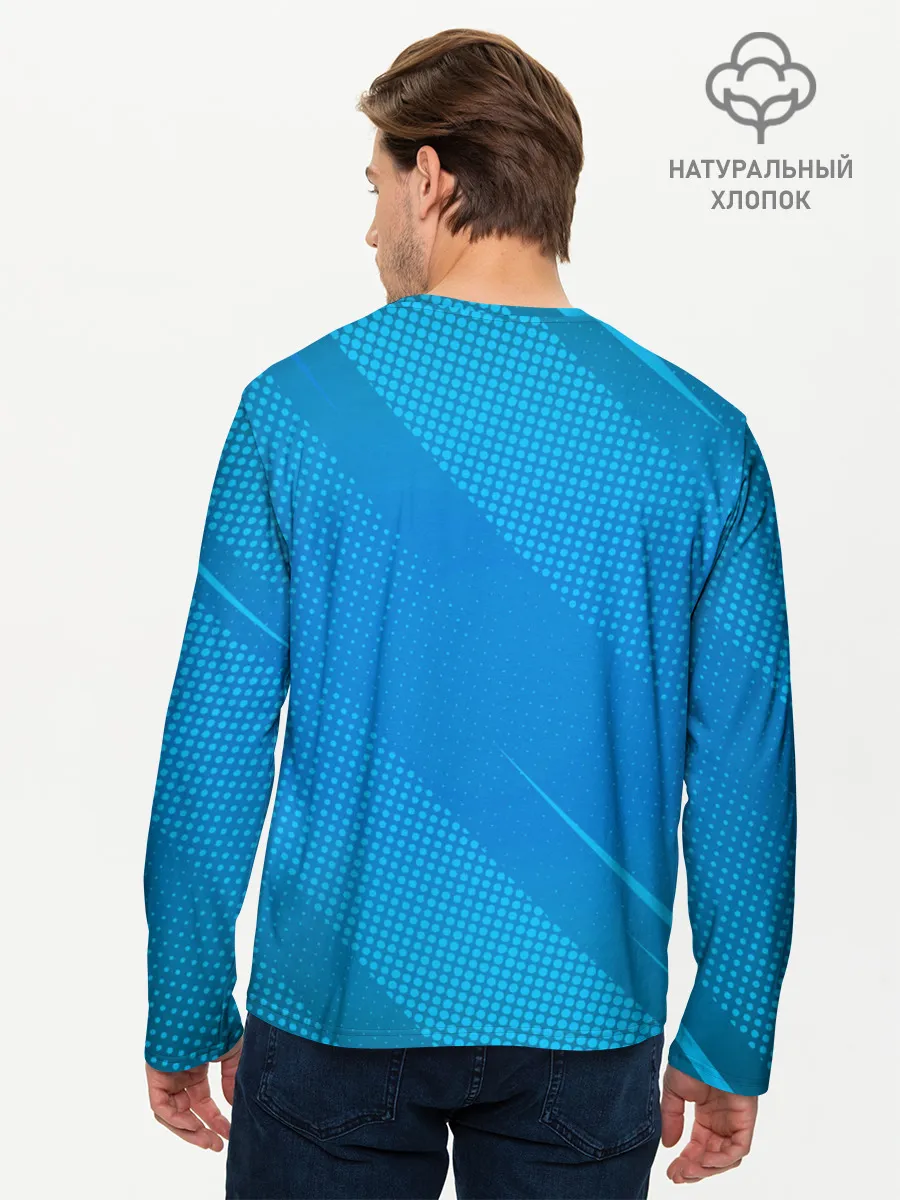 Мужской лонгслив базовый / Initial D машина на голубом фоне