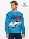 Мужской лонгслив базовый / Initial D машина на голубом фоне