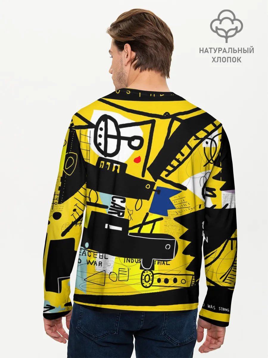 Мужской лонгслив базовый / абстракция