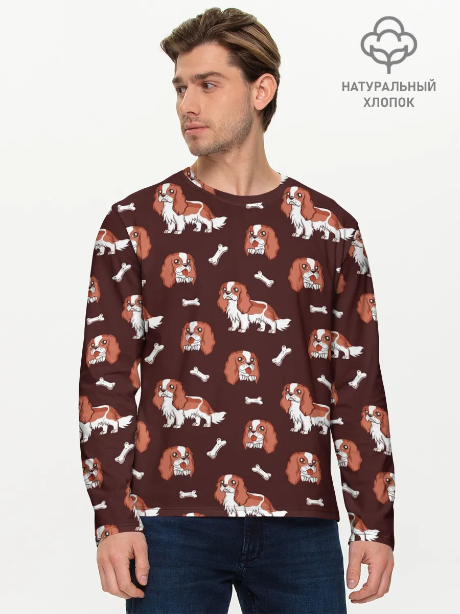 Мужской лонгслив базовый / Спаниели
