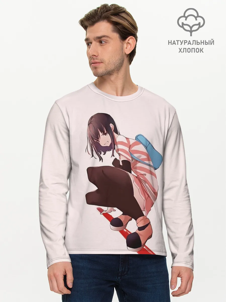 Мужской лонгслив базовый / Обычная девушка