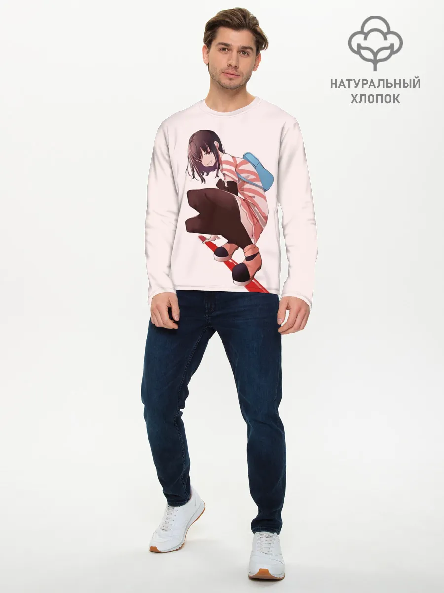 Мужской лонгслив базовый / Обычная девушка