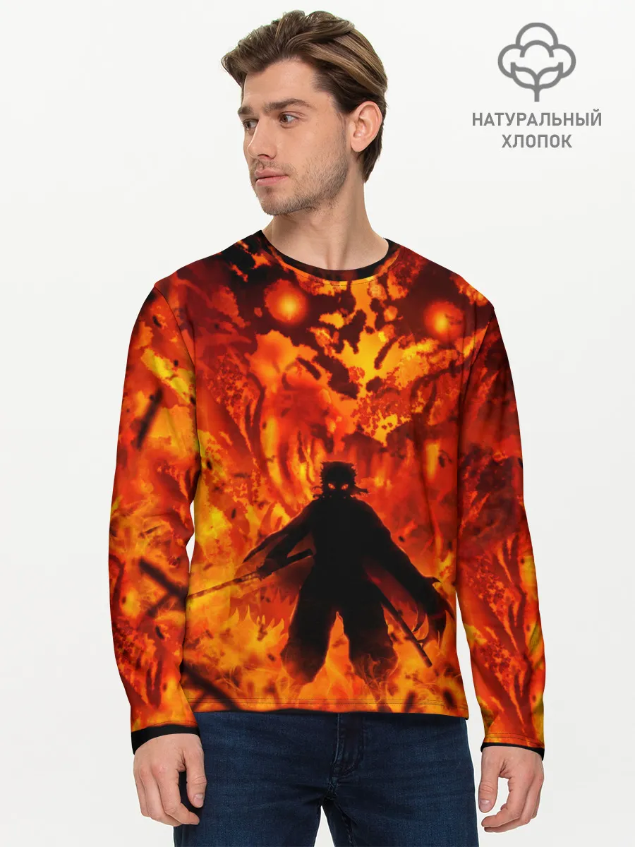 Мужской лонгслив базовый / Клинок, рассекающий демонов