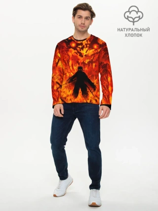 Мужской лонгслив базовый / Клинок, рассекающий демонов