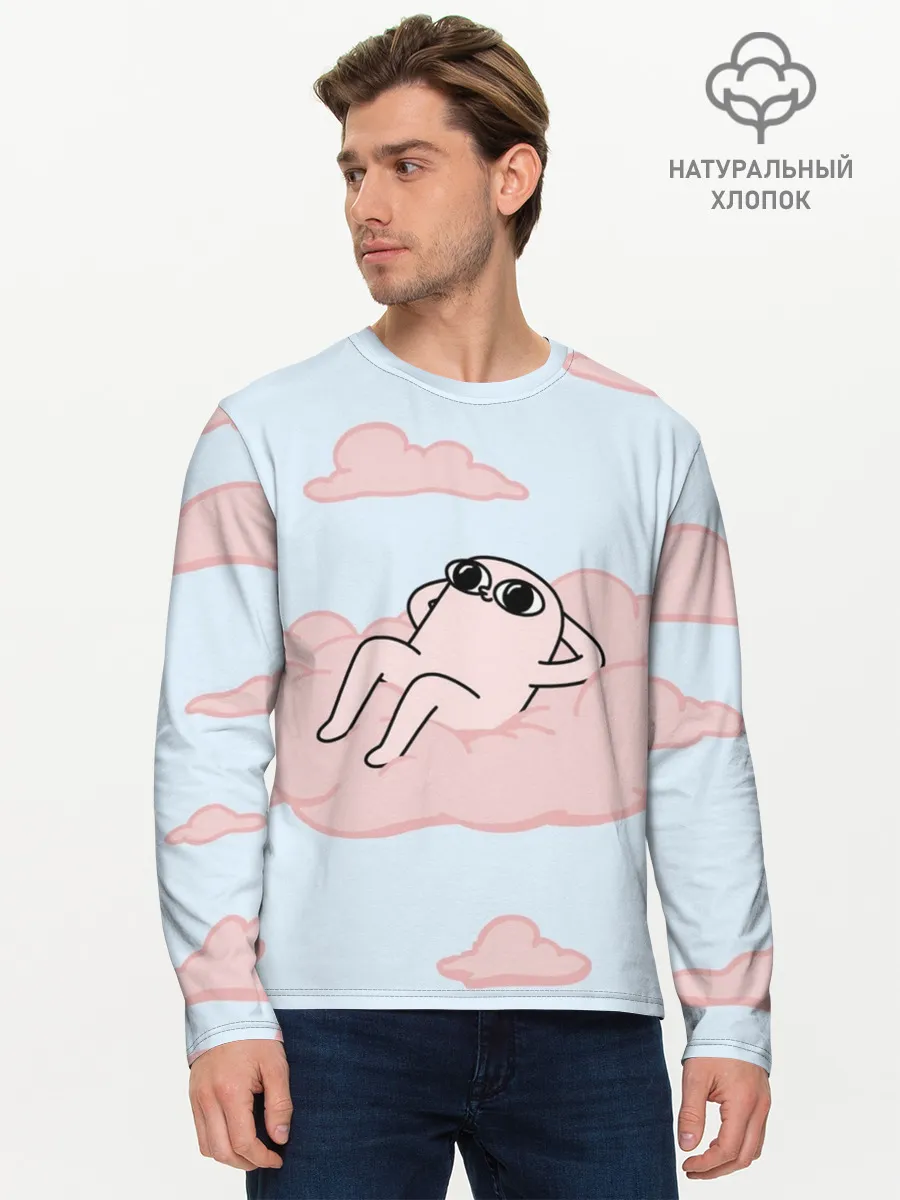 Мужской лонгслив базовый / мем