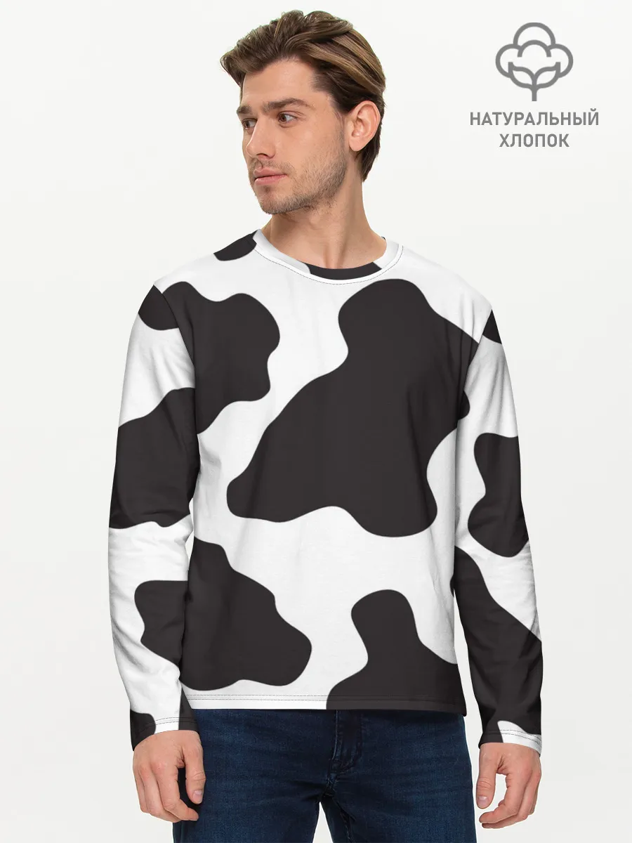Мужской лонгслив базовый / корова