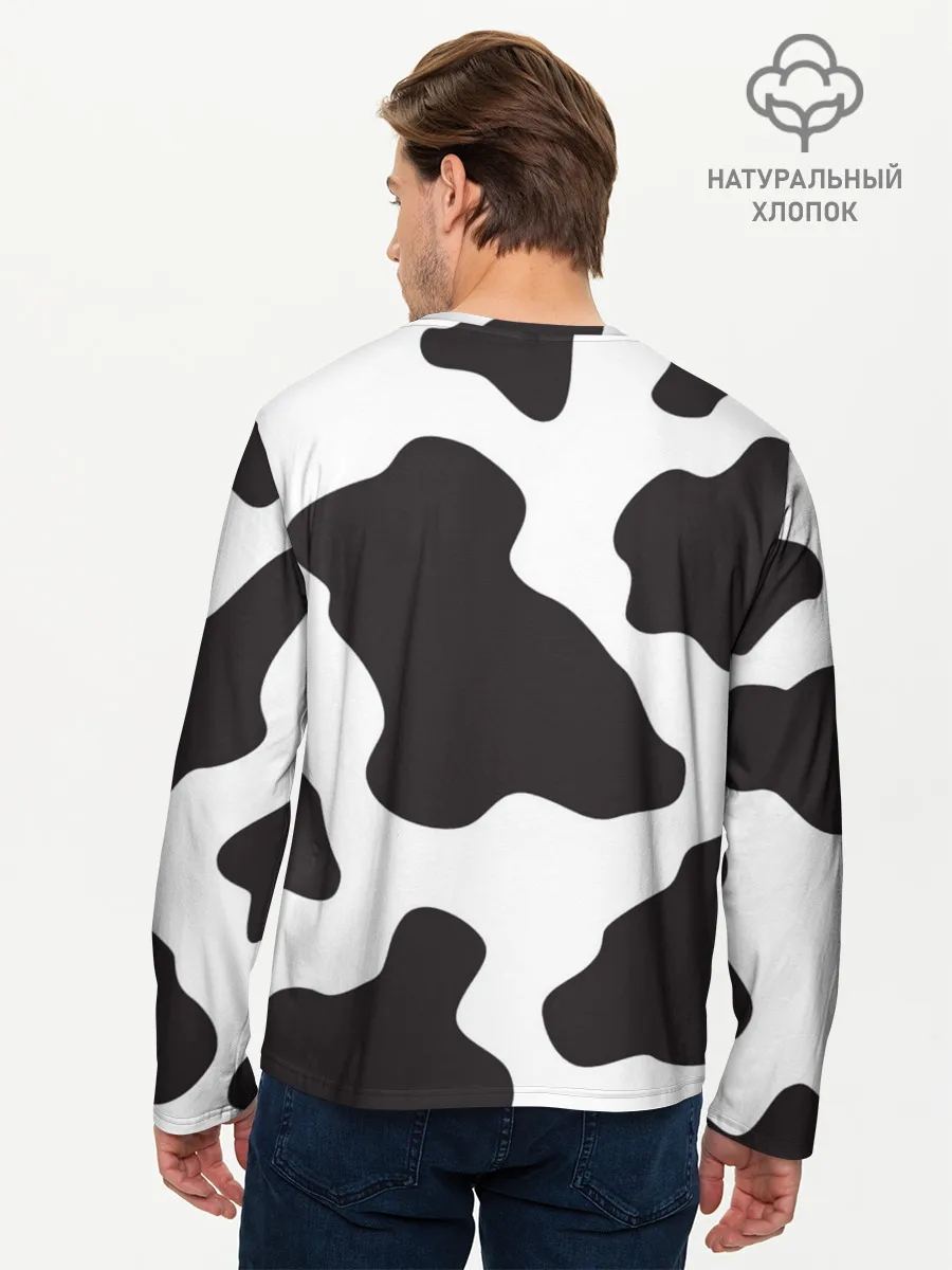 Мужской лонгслив базовый / корова
