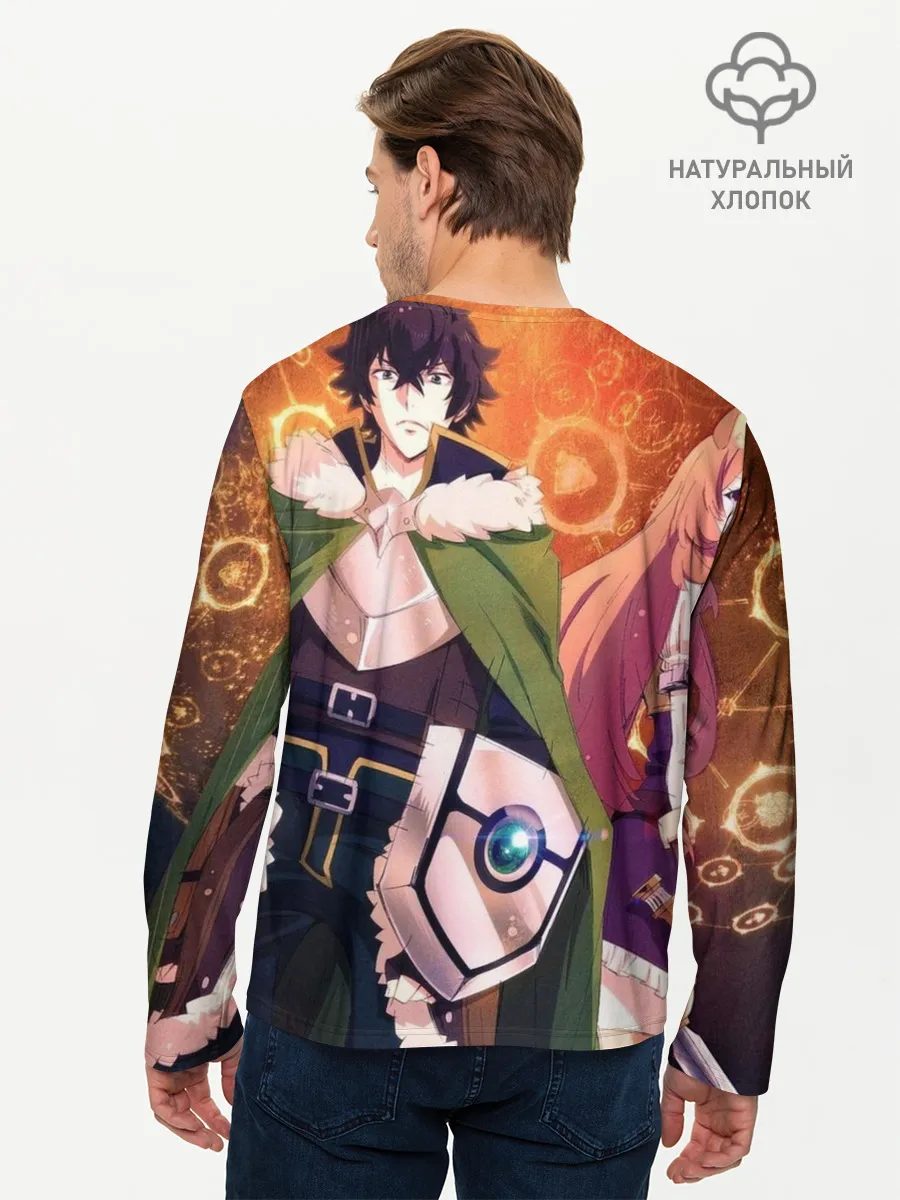 Мужской лонгслив базовый / восхождение героя щита