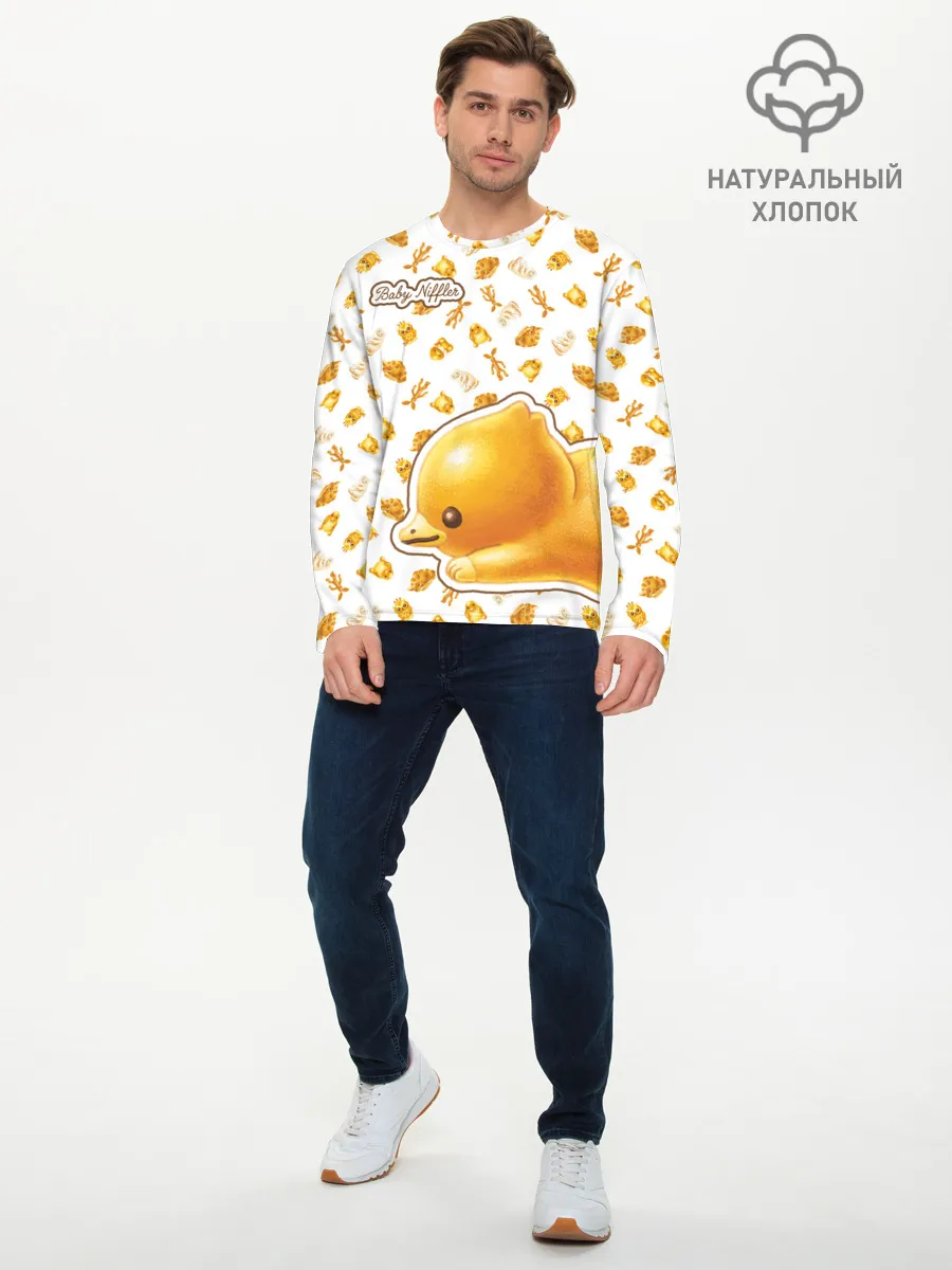 Мужской лонгслив базовый / Baby Niffler Sticker