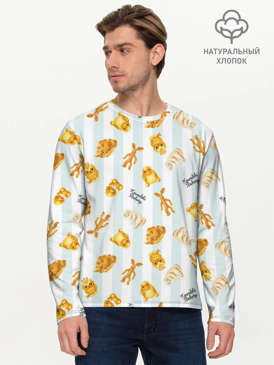 Мужской лонгслив базовый / Baked Goods Pattern