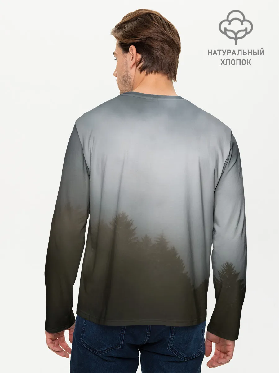Мужской лонгслив базовый / Орёл над лесом
