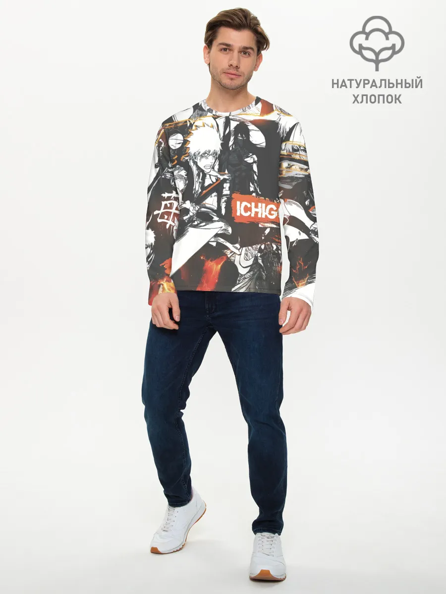 Мужской лонгслив базовый / Bleach Блич Ичиго Курасаки