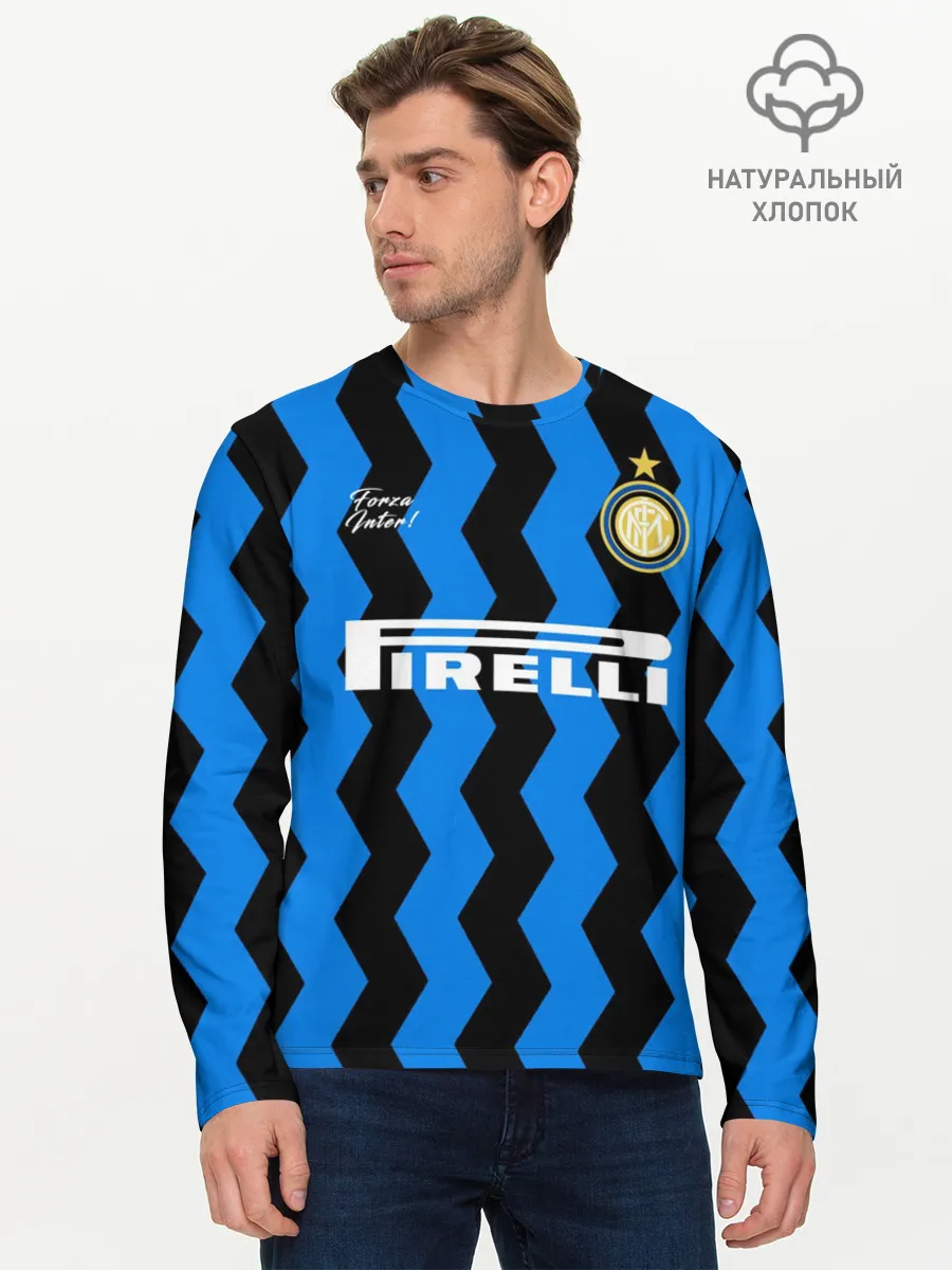 Мужской лонгслив базовый / INTER домашняя 20/21
