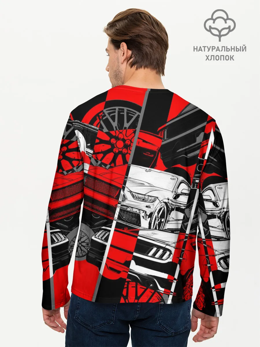 Мужской лонгслив базовый / Автомобили