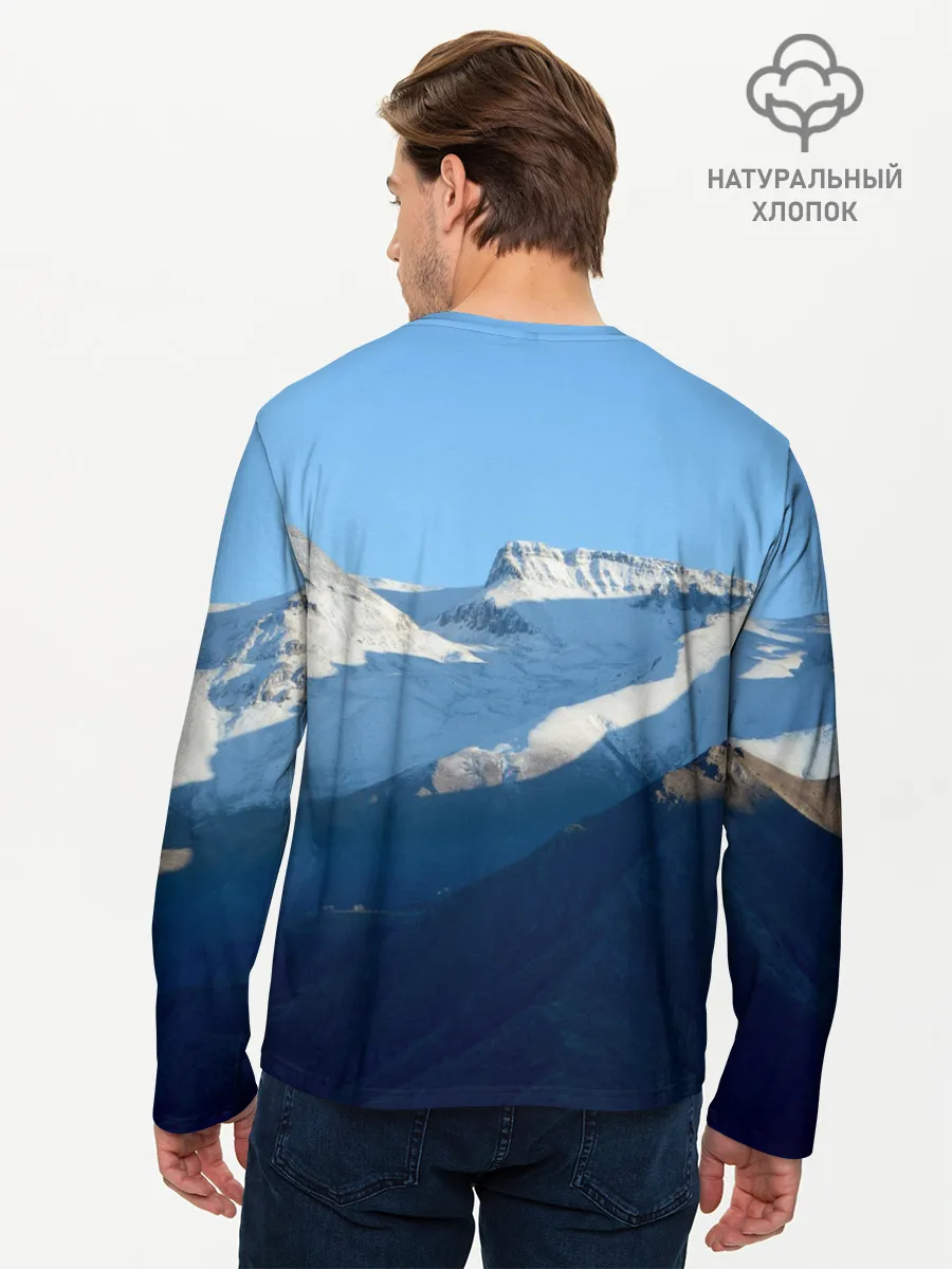 Мужской лонгслив базовый / Снежные горы